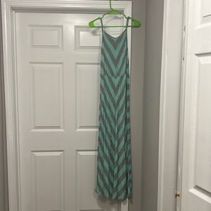 Mint/grey maxi dress